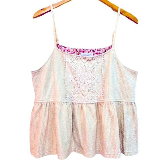 Anthropologie Reath & Wren Cream Embroidered Babydoll Camisole Top - Picture 2 of 5